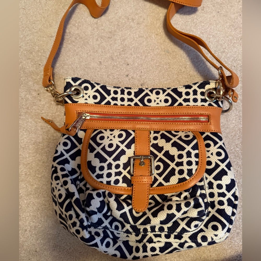 Spartina purse navy and white